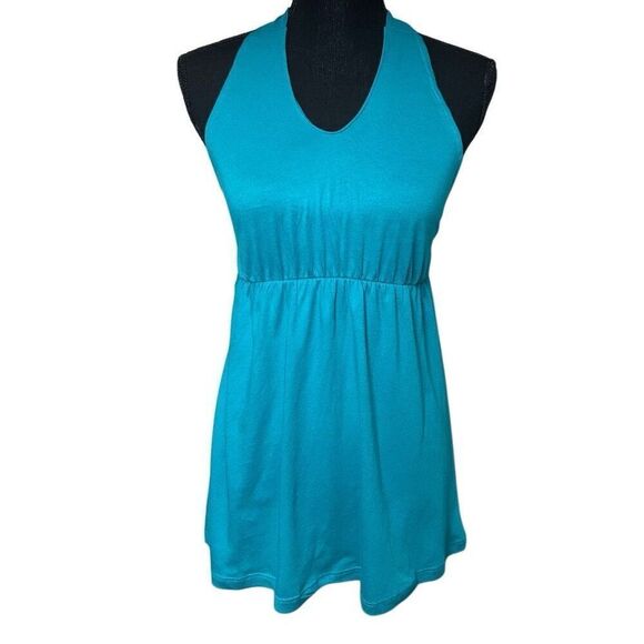 Old Navy Turquoise Wide Strap Babydoll Halter Top - Picture 1 of 6